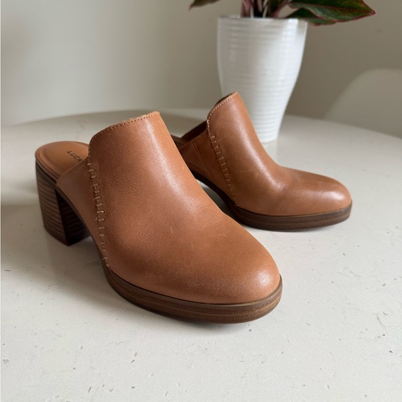 Lucky Brand Tan Leather Mules - Picture 2 of 3